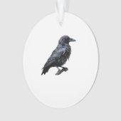 Whimsigoth Moody Floral Grungy Corvus, Raven, Crow Ornament (Vorderseite)