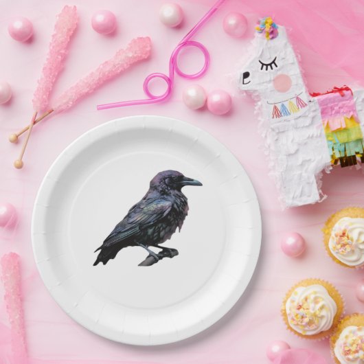 Whimsigoth Moody Floral Grungy Corvus, Raven, Crow Pappteller (Party)