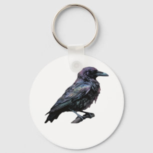 Whimsigoth Moody Floral Grungy Corvus, Raven, Crow Schlüsselanhänger