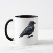 Whimsigoth Moody Floral Grungy Corvus, Raven, Crow Tasse (Links)