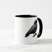 Whimsigoth Moody Floral Grungy Corvus, Raven, Crow Tasse (VorderseiteRechts)