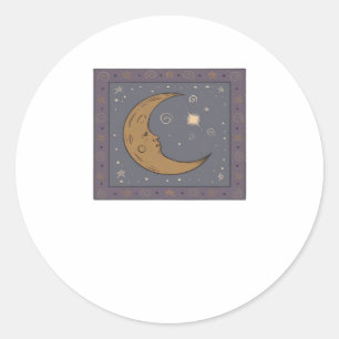 Whimsigoth Moon Classic Runder Aufkleber
