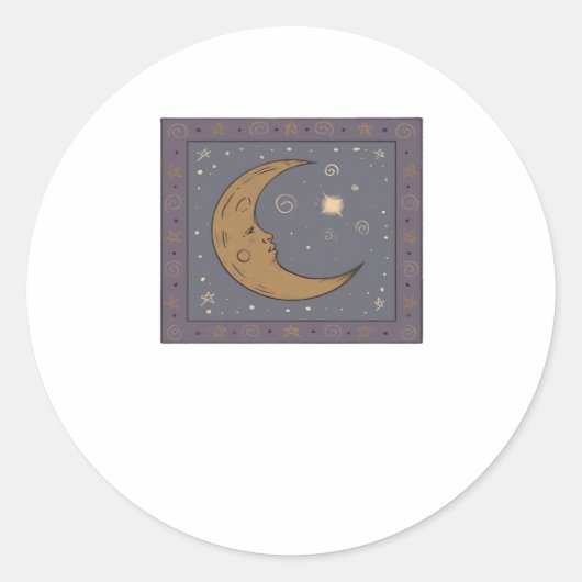 Whimsigoth Moon Classic Runder Aufkleber (Vorderseite)