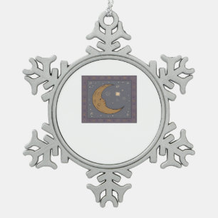 Whimsigoth Moon Classic Schneeflocken Zinn-Ornament