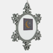 Whimsigoth Moon Classic Schneeflocken Zinn-Ornament (Links)