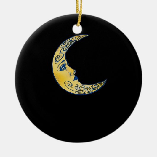 Whimsigoth Moon Keramik Ornament (Vorne)