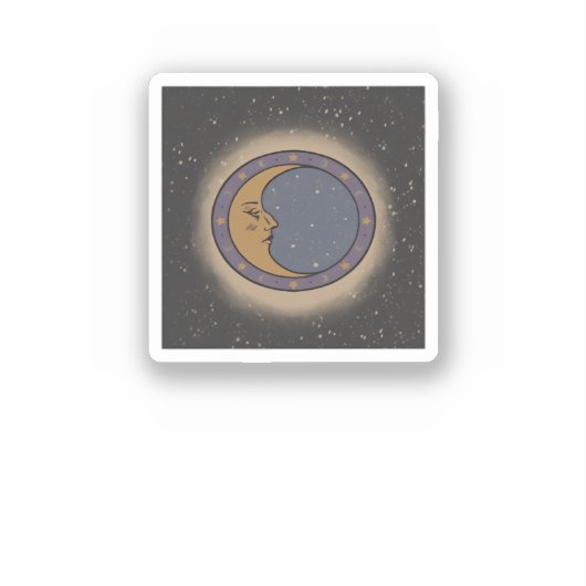 Whimsigoth Moon Print Aufkleber (Vorderseite)