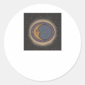 Whimsigoth Moon Print Runder Aufkleber (Vorderseite)