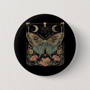 Whimsigoth Moth Shirt, Botanischer Butterfly T Shi Button