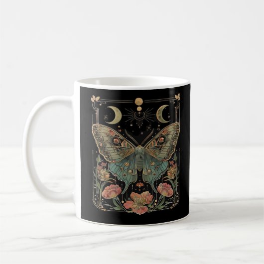 Whimsigoth Moth Shirt, Botanischer Butterfly T Shi Kaffeetasse (Links)