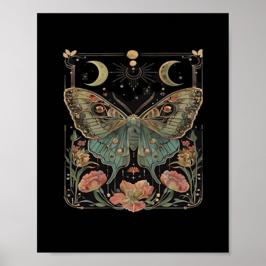 Whimsigoth Moth Shirt, Botanischer Butterfly T Shi Poster (Vorne)