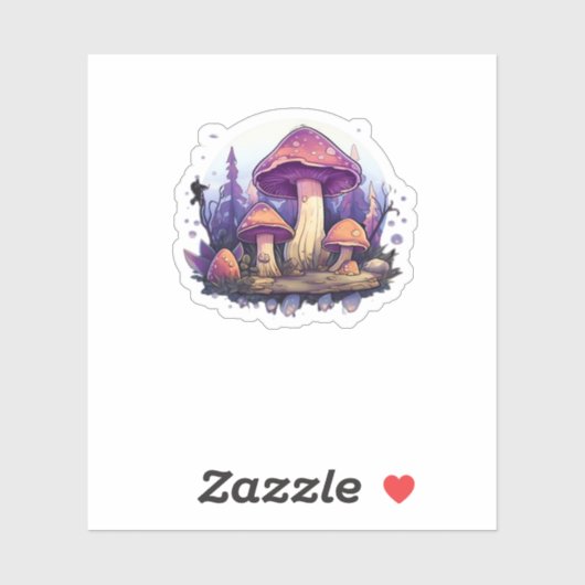 Whimsigoth Mushrooms und Crystals Classic Aufkleber (Blatt)