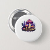 Whimsigoth Mushrooms und Crystals Classic Button (Vorne & Hinten)