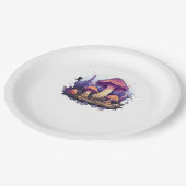 Whimsigoth Mushrooms und Crystals Classic Pappteller (Schrägansicht)