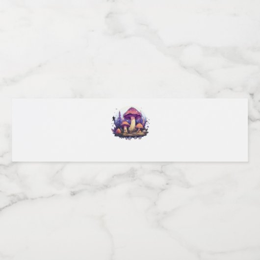 Whimsigoth Mushrooms und Crystals Classic Wasserflaschenetikett (Einzelnes Label)