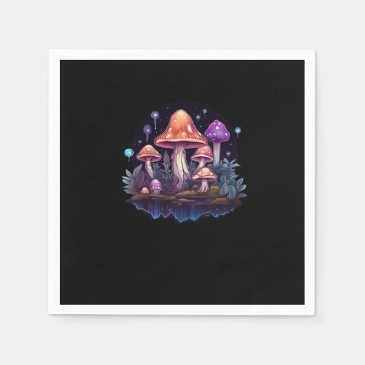 Whimsigoth Mushrooms und Kristalle Serviette (Vorderseite)