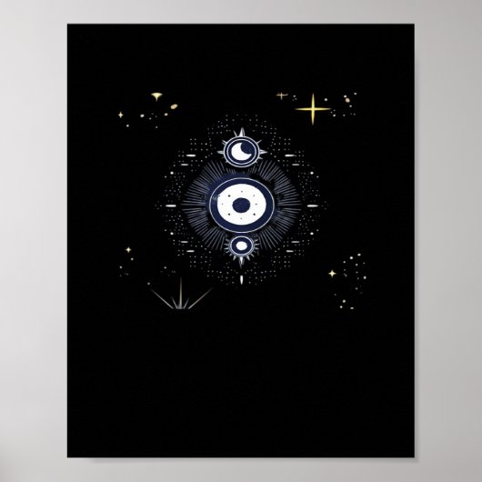 Whimsigoth Night Sky Sun Moon Poster (Vorne)