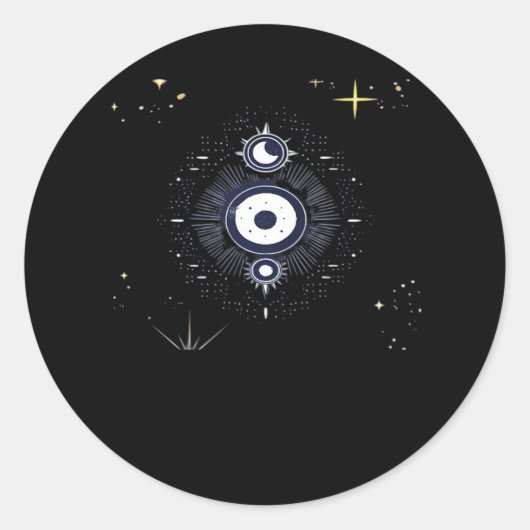Whimsigoth Night Sky Sun Moon Runder Aufkleber (Vorderseite)