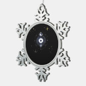 Whimsigoth Night Sky Sun Moon Schneeflocken Zinn-Ornament (Rechts)