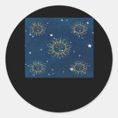 Whimsigoth Night Sky Sun Moon Witchy Classic Desig Runder Aufkleber (Vorderseite)