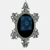 Whimsigoth Night Sky Sun Moon Witchy Classic Desig Schneeflocken Zinn-Ornament (Links)