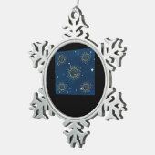 Whimsigoth Night Sky Sun Moon Witchy Classic Desig Schneeflocken Zinn-Ornament (Rechts)