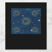 Whimsigoth Night Sky Sun Moon Witchy Classic Desig Weinetikett (Einzelnes Label)