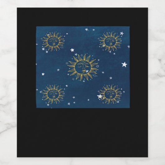 Whimsigoth Night Sky Sun Moon Witchy Classic Desig Weinetikett (Einzelnes Label)
