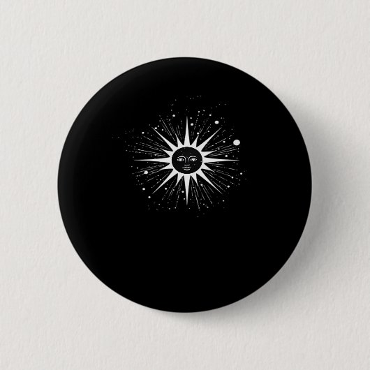 Whimsigoth Night Sky Sun Moon Witchy Classic Hallo Button (Vorderseite)