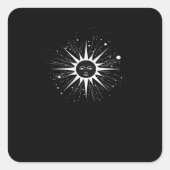 Whimsigoth Night Sky Sun Moon Witchy Classic Hallo Quadratischer Aufkleber (Vorderseite)