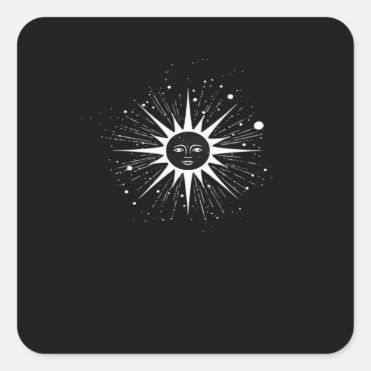 Whimsigoth Night Sky Sun Moon Witchy Classic Hallo Quadratischer Aufkleber (Vorderseite)