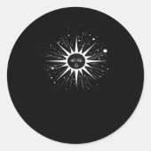 Whimsigoth Night Sky Sun Moon Witchy Classic Hallo Runder Aufkleber (Vorderseite)