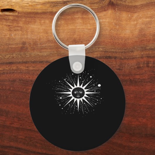Whimsigoth Night Sky Sun Moon Witchy Classic Hallo Schlüsselanhänger (Vorderseite)