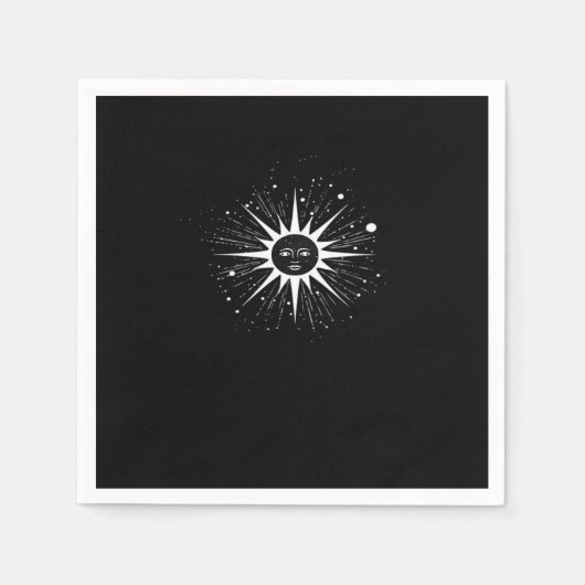 Whimsigoth Night Sky Sun Moon Witchy Classic Hallo Serviette (Vorderseite)