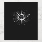 Whimsigoth Night Sky Sun Moon Witchy Classic Hallo Weinetikett (Einzelnes Label)