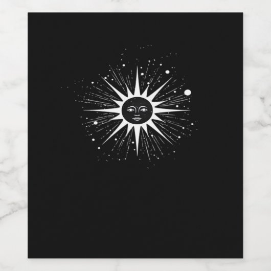 Whimsigoth Night Sky Sun Moon Witchy Classic Hallo Weinetikett (Einzelnes Label)
