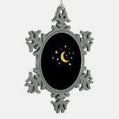 Whimsigoth Night Sky Sun Moon Witchy Schneeflocken Zinn-Ornament (Links)