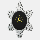 Whimsigoth Night Sky Sun Moon Witchy Schneeflocken Zinn-Ornament (Rechts)