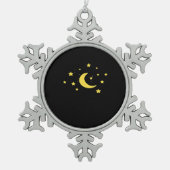 Whimsigoth Night Sky Sun Moon Witchy Schneeflocken Zinn-Ornament (Vorderseite)