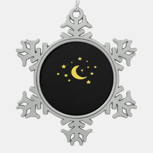 Whimsigoth Night Sky Sun Moon Witchy Schneeflocken Zinn-Ornament (Vorderseite)