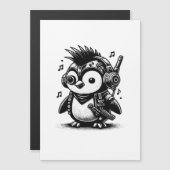 Whimsigoth Punkrock Weidcore Pinguin Vintage Kunst Magnetkarte (Vorne/Hinten)