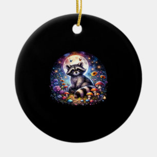 Whimsigoth Raccoon durch Mondlicht, Niedlicher far Keramik Ornament