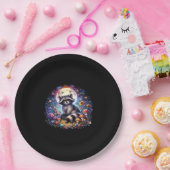 Whimsigoth Raccoon durch Mondlicht, Niedlicher far Pappteller (Party)