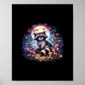 Whimsigoth Raccoon durch Mondlicht, Niedlicher far Poster (Vorne)