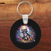 Whimsigoth Raccoon durch Mondlicht, Niedlicher far Schlüsselanhänger (Vorderseite)
