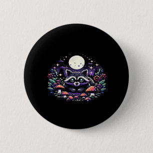 Whimsigoth Raccoon Unter dem Mondlicht Vinta Button