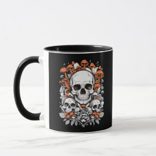 Whimsigoth Schädel & Pilze Vintage Botanisches Ae Tasse