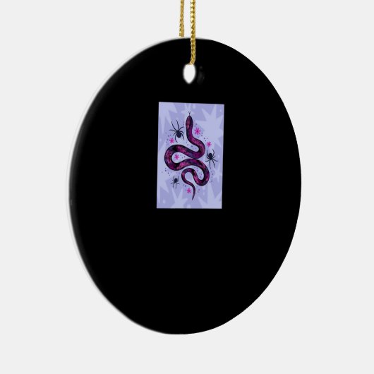 Whimsigoth Schlange Blume Keramik Ornament (Rechts)