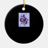 Whimsigoth Schlange Blume Keramik Ornament (Vorne)