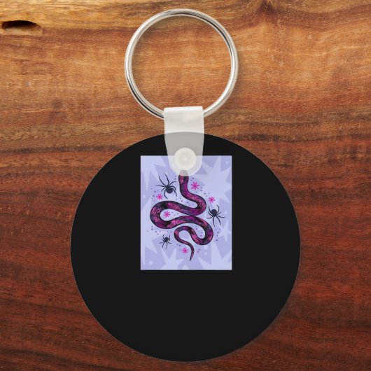 Whimsigoth Schlange Blume Schlüsselanhänger (Vorderseite)